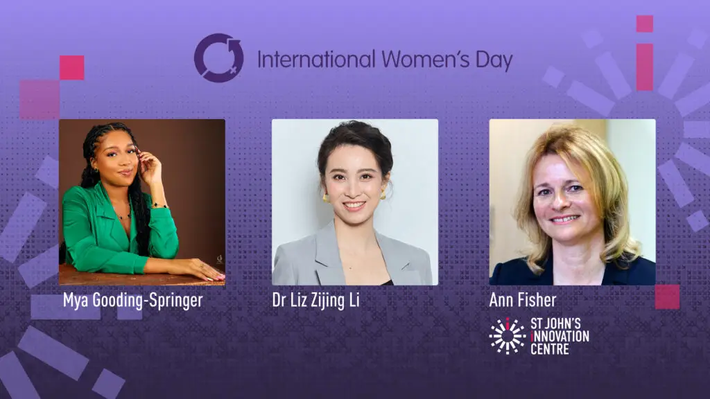 Image of a international women's day banner with three women